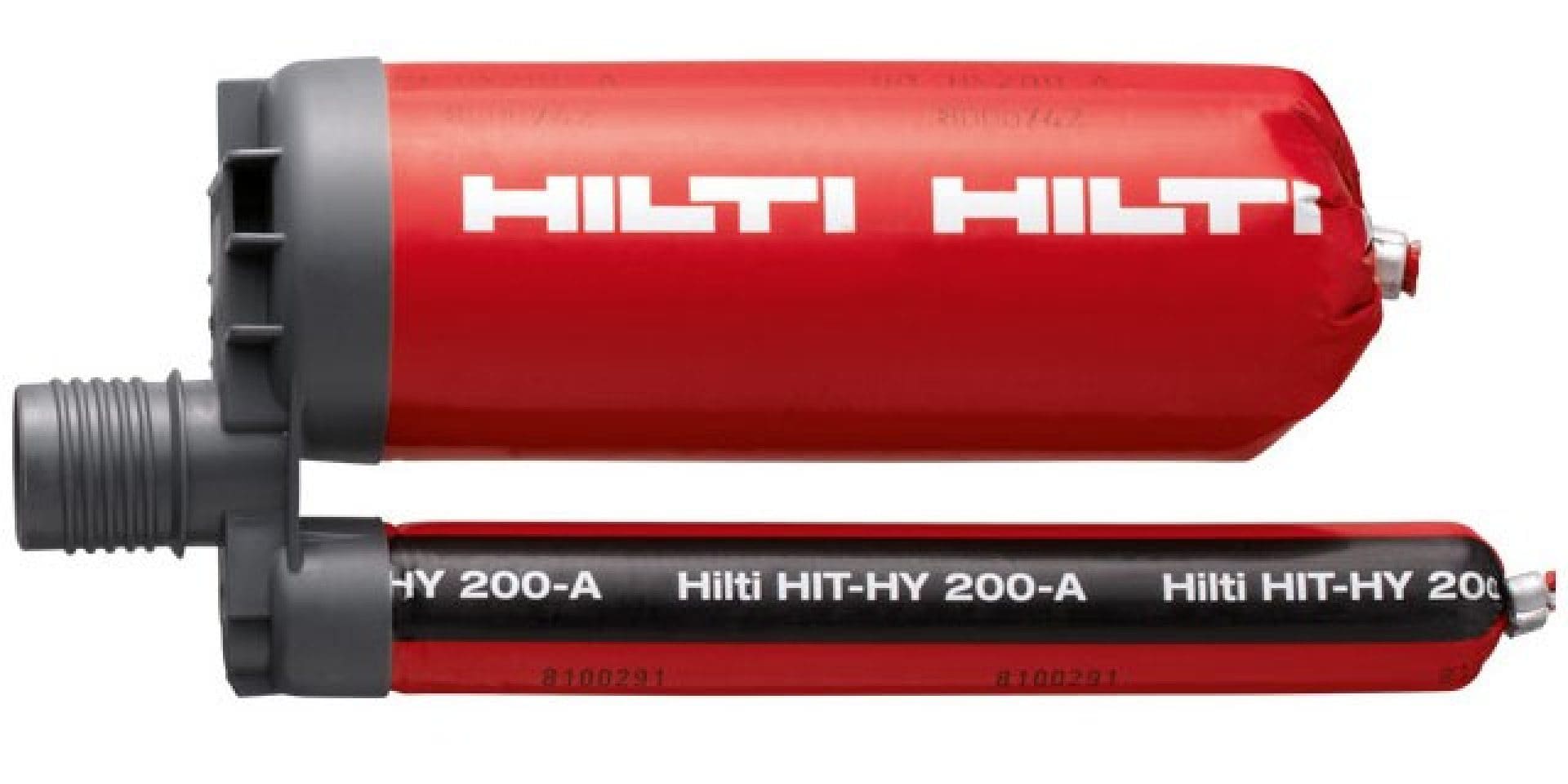 HIT-HY 200-A 高性能ハイブリッド接着系注入方式アンカーは、SafeSet工法の一部として、あと施工アンカーとあと施工鉄筋の定着にお使いいただける製品です。