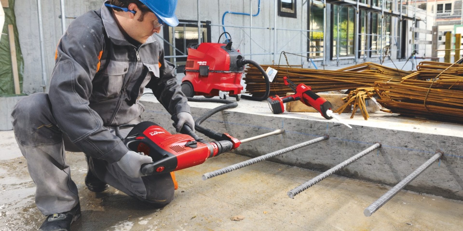 SafeSetによるあと施工鉄筋定着施工