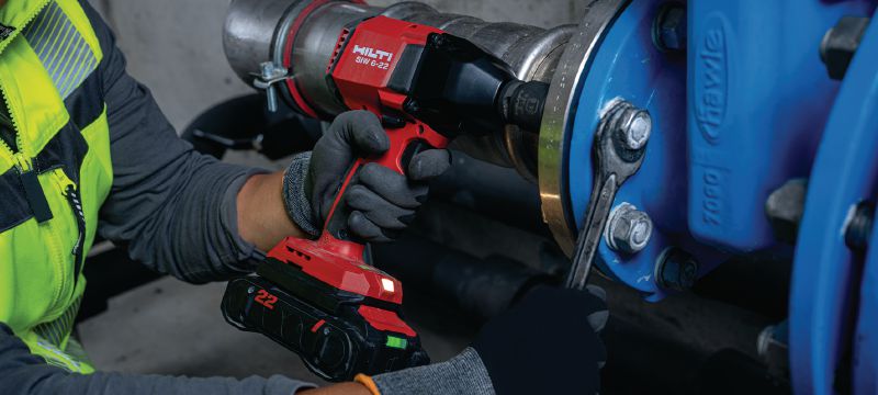 SIW 6-22 1/2” 充電式インパクト レンチ パワークラスの充電式インパクトレンチ、1/2 緩衝リングアンビル付き、コンクリートへのアンカー打設や鋼材・木材へのボルト締めなど幅広い用途に好適 (Nuron バッテリープラットフォーム) アプリケーション 1