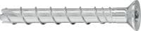 HUS3-C 8/10 ネジ固定式金属系アンカー コンクリートへのより迅速な仮留付け・永久留付け用の最高性能ネジ固定式金属系アンカー（炭素鋼、皿頭）