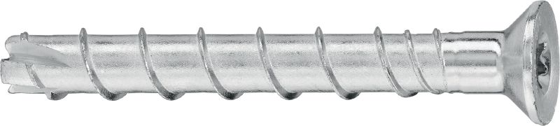 HUS3-C ネジ固定式金属系アンカー コンクリートへのより迅速な仮留付け・永久留付け用の最高性能ネジ固定式金属系アンカー（炭素鋼、皿頭）